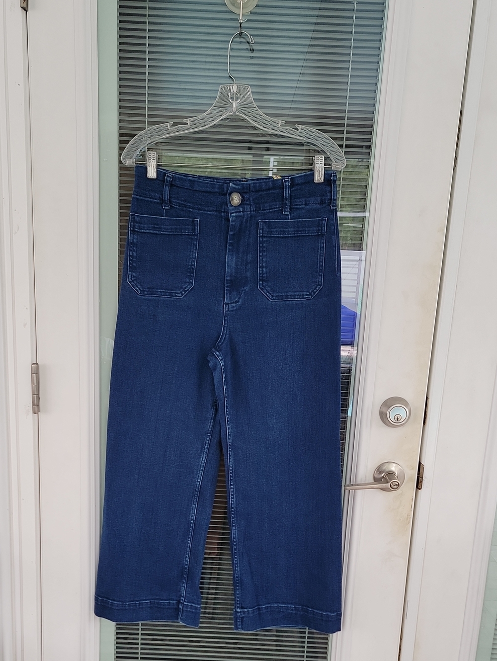 Maeve Collete High Rise Wide-Leg Cropped Jeans Dark Wash Sz 30 Has Stretch - Picture 3 of 14